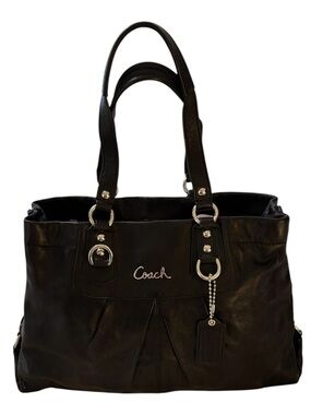 Coach Ashley black shimmer leather shoulder bag - Like New